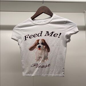 No Dress ‘Feed Me! Please’ crop tee
